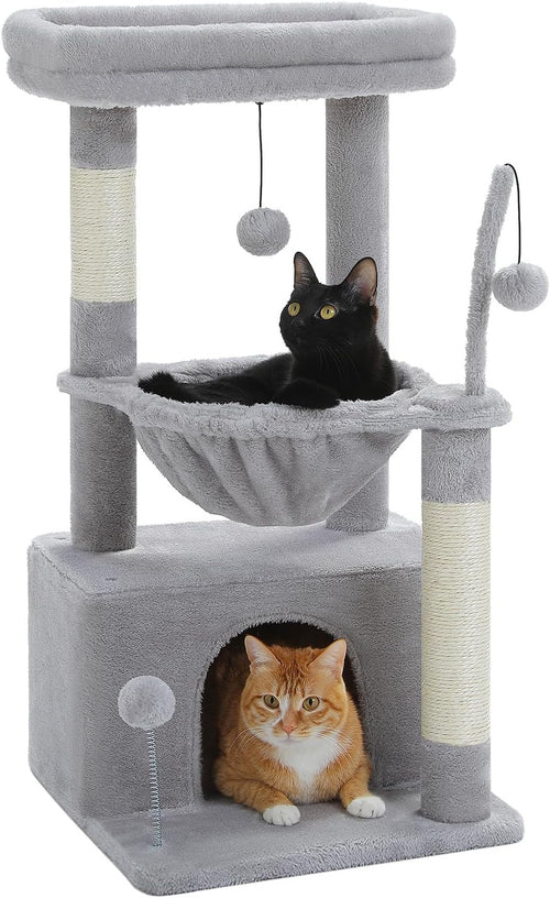 Cat Tree Tower Condo with Hammock Scratching Post Indoor Play 79cm