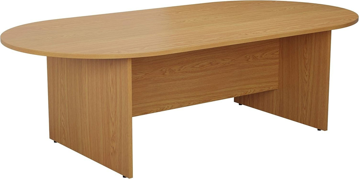 Large Oak Boardroom Table – Robust 240x100cm D-End Conference Meeting Desk