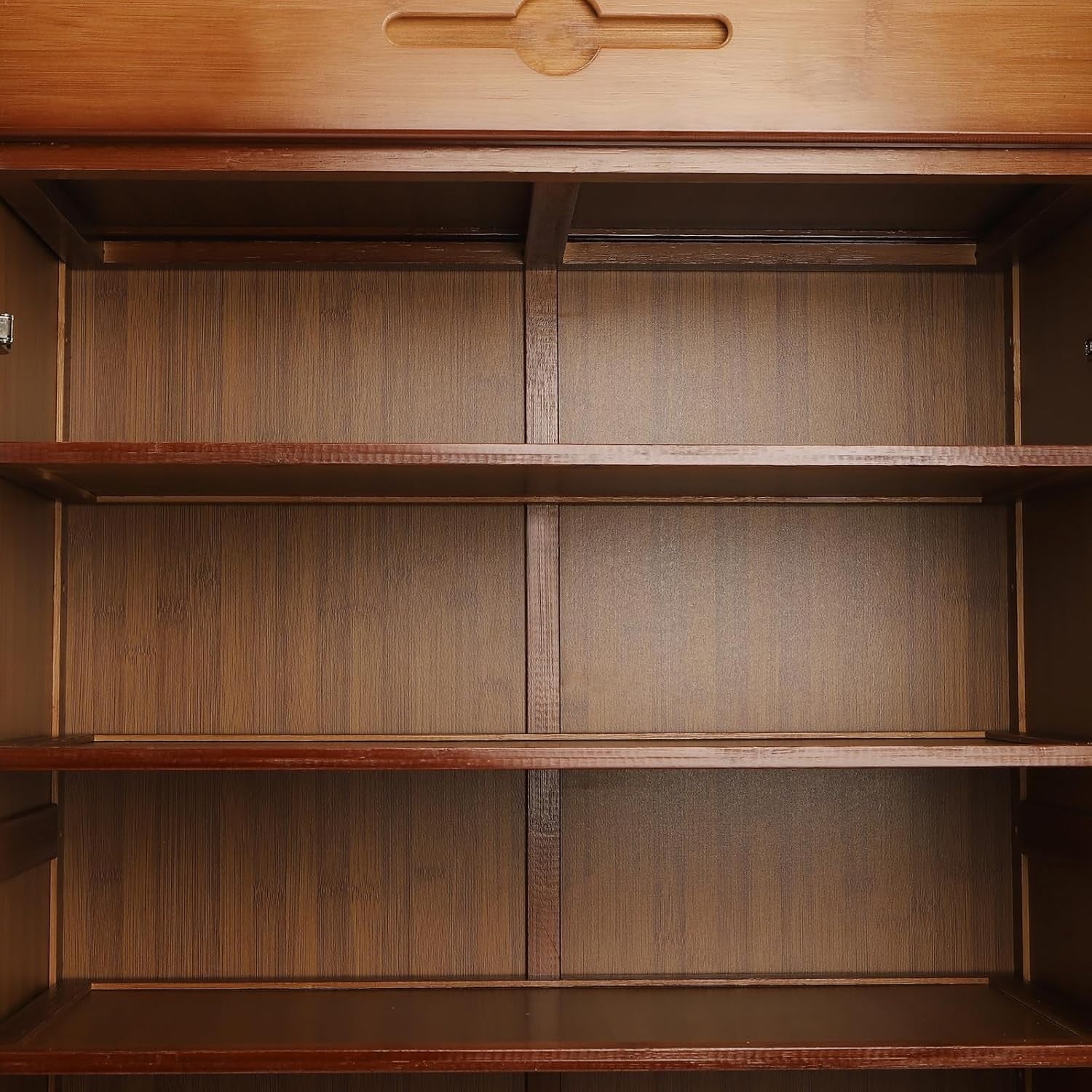 Dustproof 5-Tier Bamboo Shoe Cabinet with Drawer & Doors, Adjustable Storage