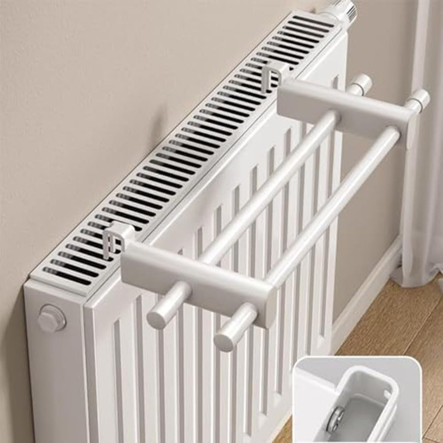 Double Bar Radiator Towel Rail Clothes Dryer – Adjustable, Space-Saving 62cm
