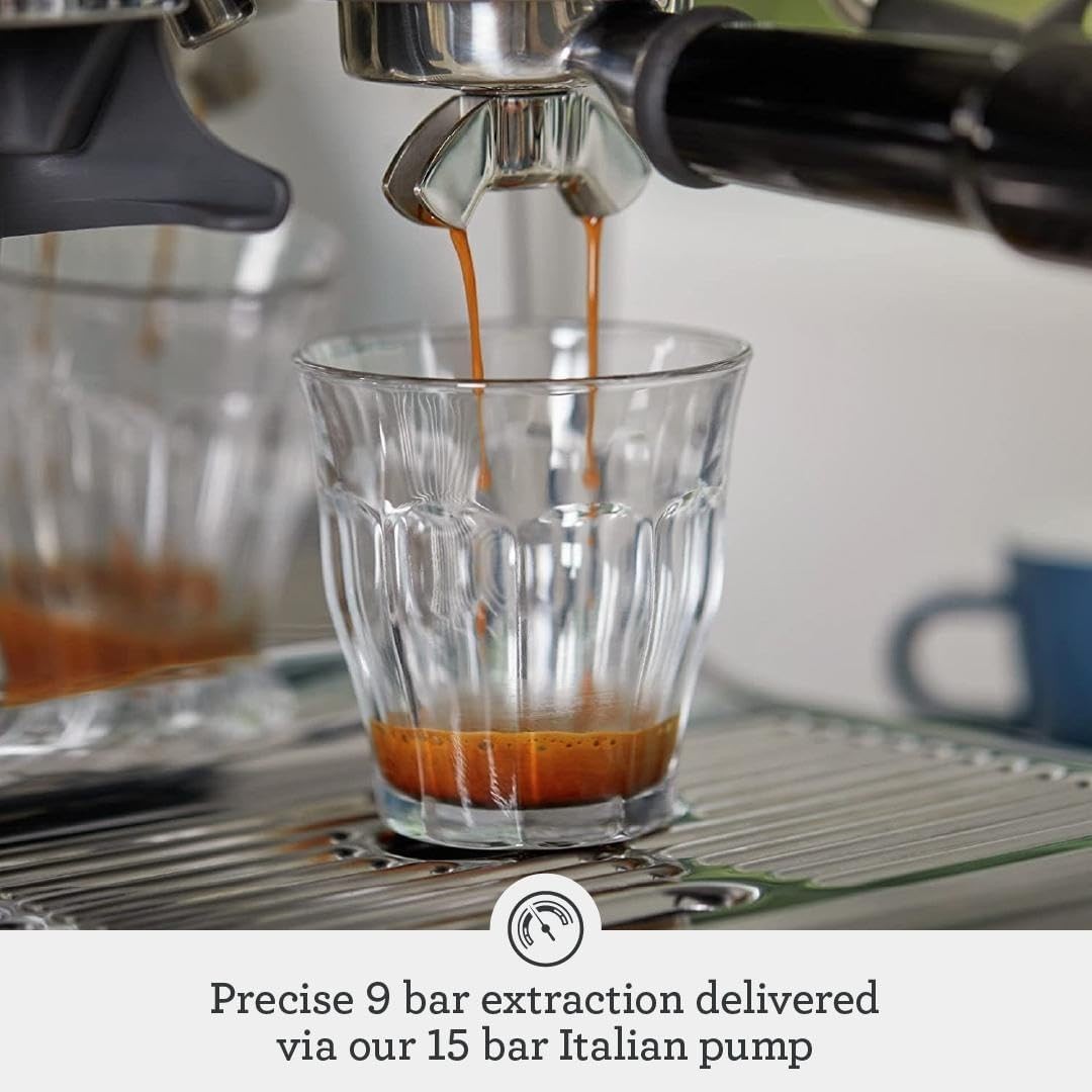 Barista Espresso Machine 15-Bar Pump with Grinder Milk Frother Black Gloss