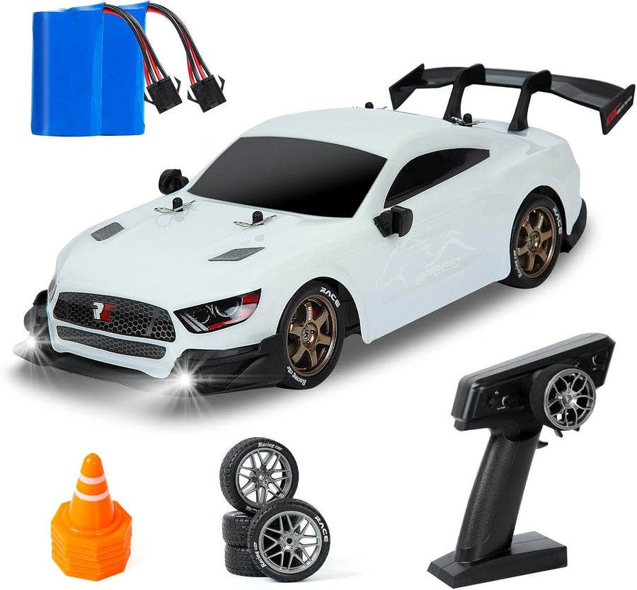 1:14 Full Proportional 4WD RC Drift Car GT LED Hobby Grade + Extra Tires