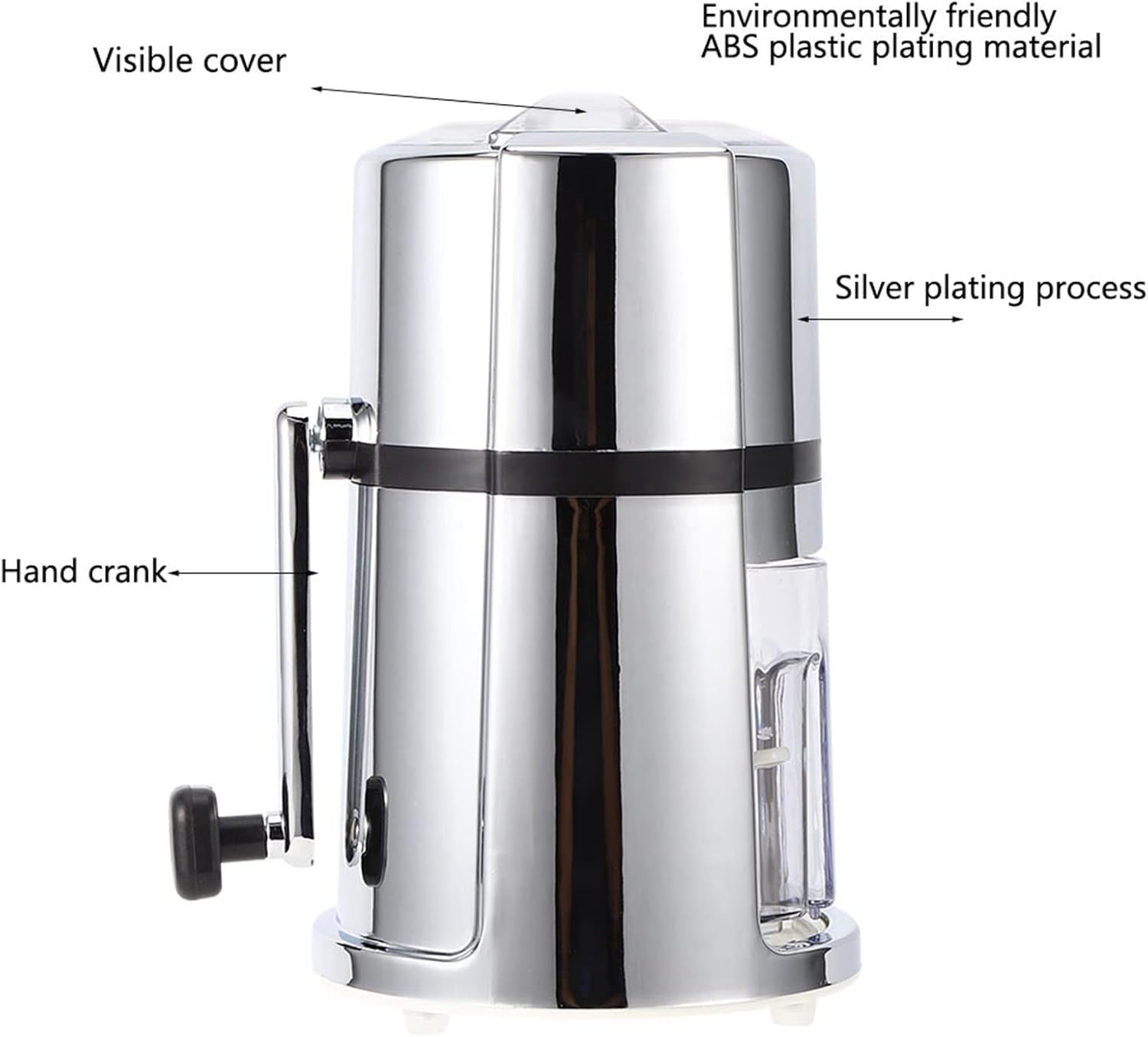 Manual Ice Crusher Shaved Ice Maker Stainless Steel Hand Crank Snow Cone