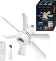 16.9-Inch Ceiling Fan with Light, Multicolour, Dimmable, Remote Control