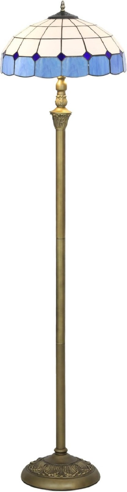 Tiffany Style Floor Lamp Stained Glass Vintage Standing Light 152cm Tall