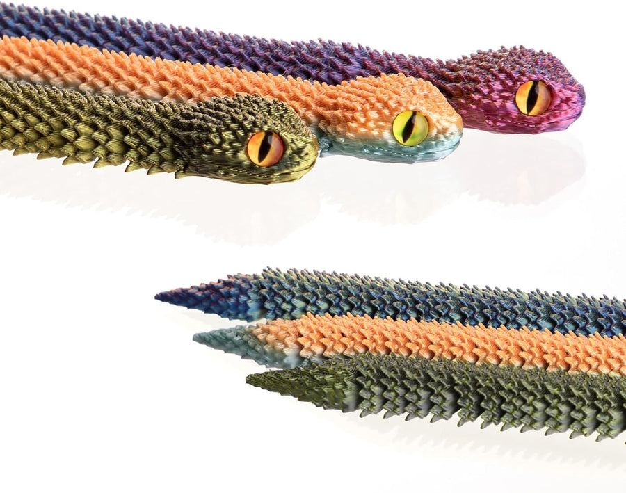 3pcs 3D Printed Mini Snake Fidget Toy Desk Stress Relief Set