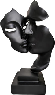 Luxury Abstract Couple Face Sculpture Ornament • Modern Resin Art Decor • Black