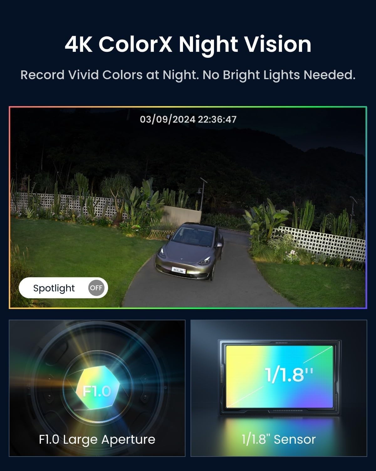 4K Solar Security Camera Wireless PTZ Color Night Vision AI Detection