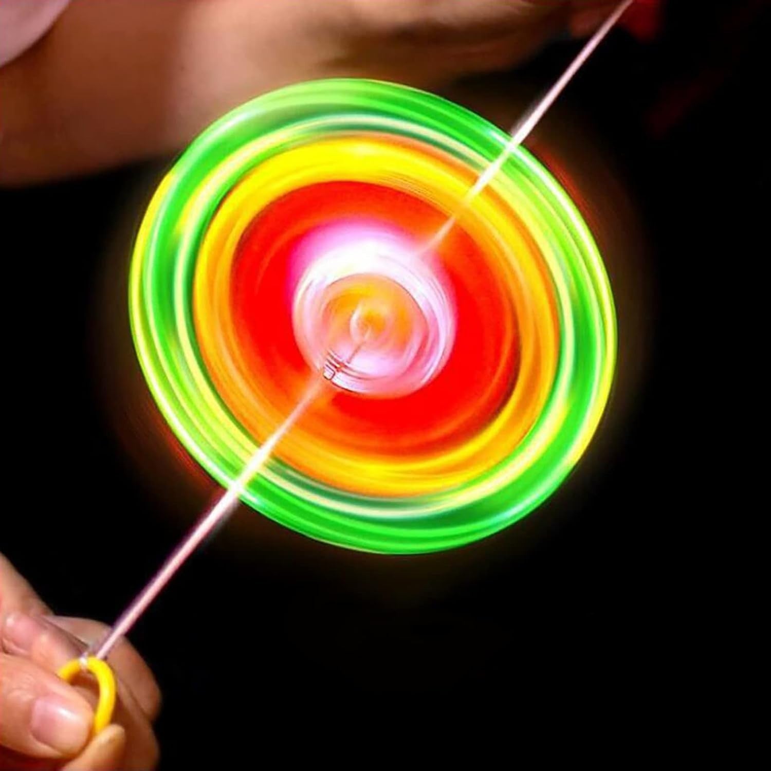 Rainbow Light Flywheel Spinner Pull Line Glow Fidget Stress Relief Toy