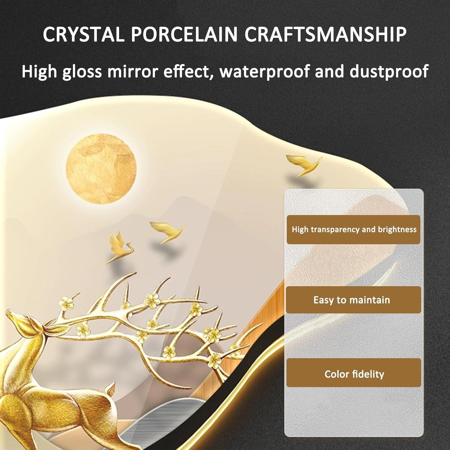3D LED Wall Art Sculpture Chinese Pine Design Modern Decor