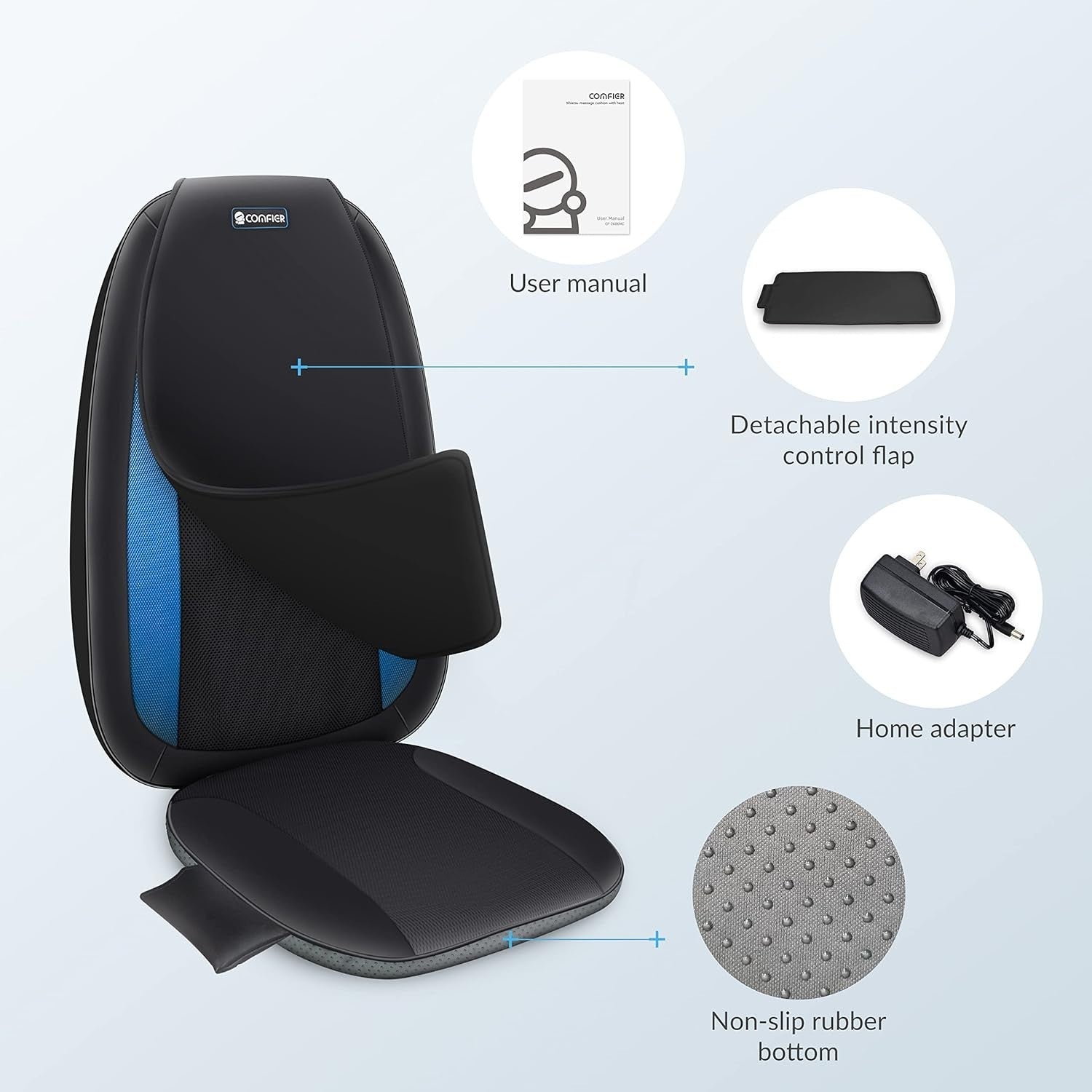 Shiatsu Back Massager Heat Deep Kneading Full Back Chair Pad with Vibration