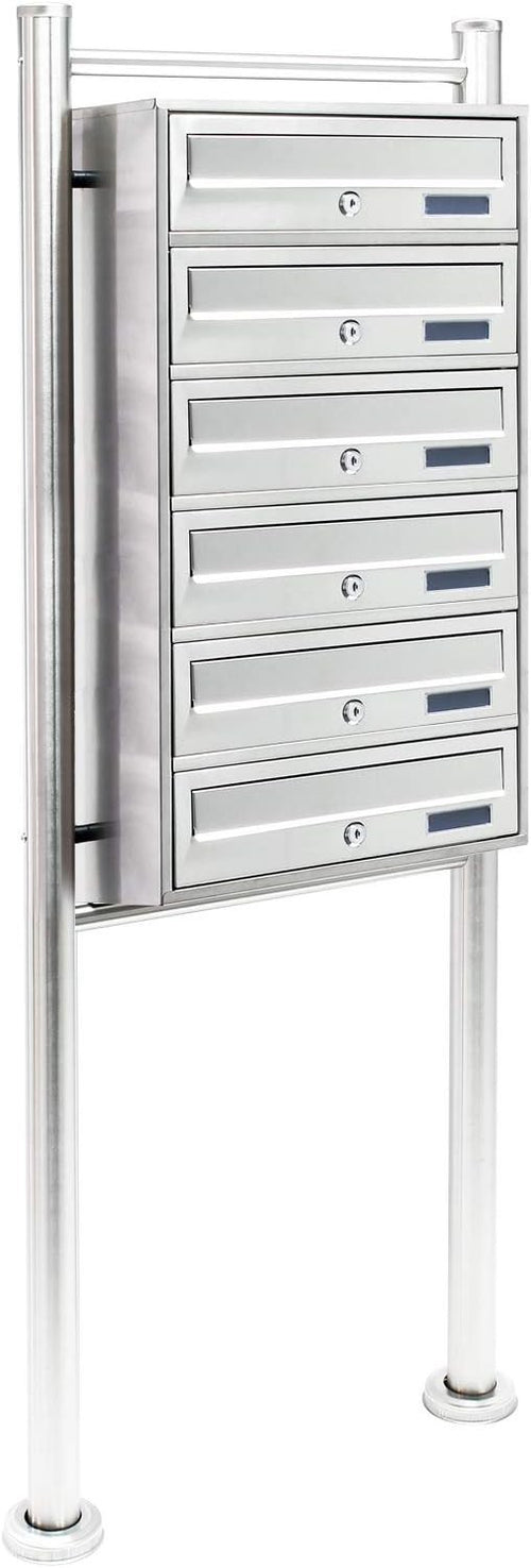 Outdoor Multi Slot Mailbox System 6 Lockable Galvanised Steel Post Boxes