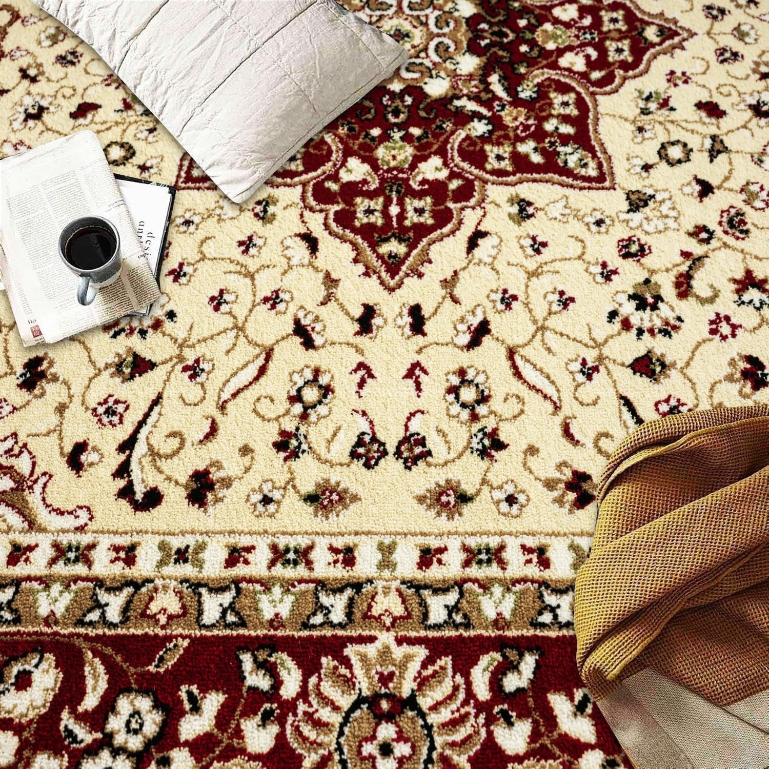 Traditional Living Room Rug 120x170cm Soft Floral Non Slip Home Carpet