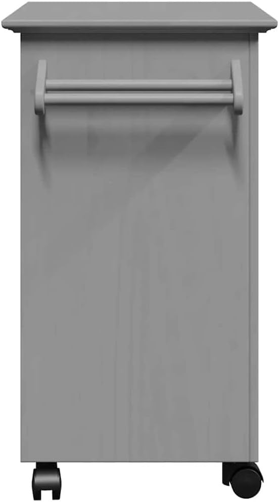 Grey Kitchen Trolley Cart w Drawer Cabinet Wheels