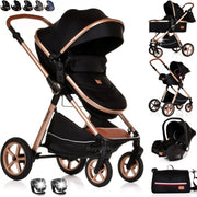 Lightweight Baby Pushchair Stroller From Birth to 22kg Compact Fold XL Canopy