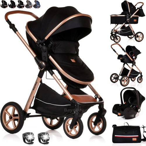Lightweight Baby Pushchair Stroller From Birth to 22kg Compact Fold XL Canopy