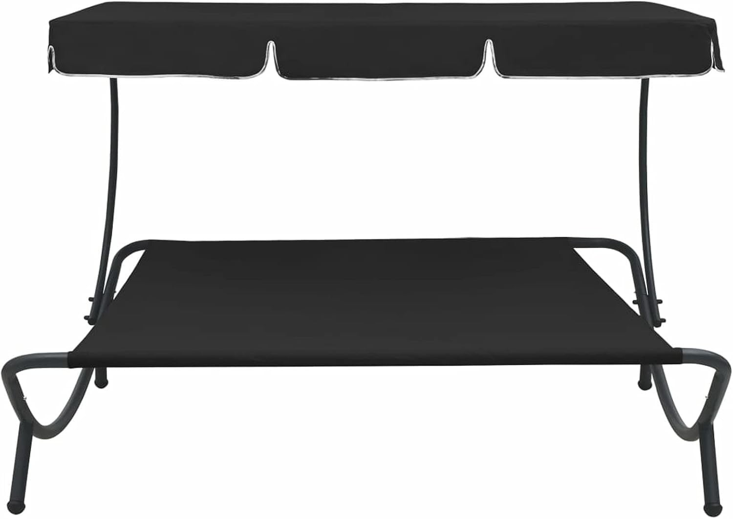 Waterproof Outdoor Double Lounge Bed with Canopy Durable Steel Frame Patio
