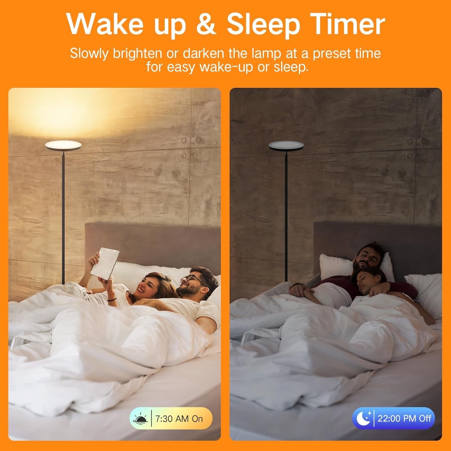Smart LED Uplighter Floor Lamp 3000LM Dimmable Remote Alexa WiFi
