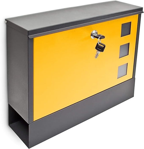 Lockable Wall Mounted Mailbox with Keys Alloy Steel Weatherproof Post Box