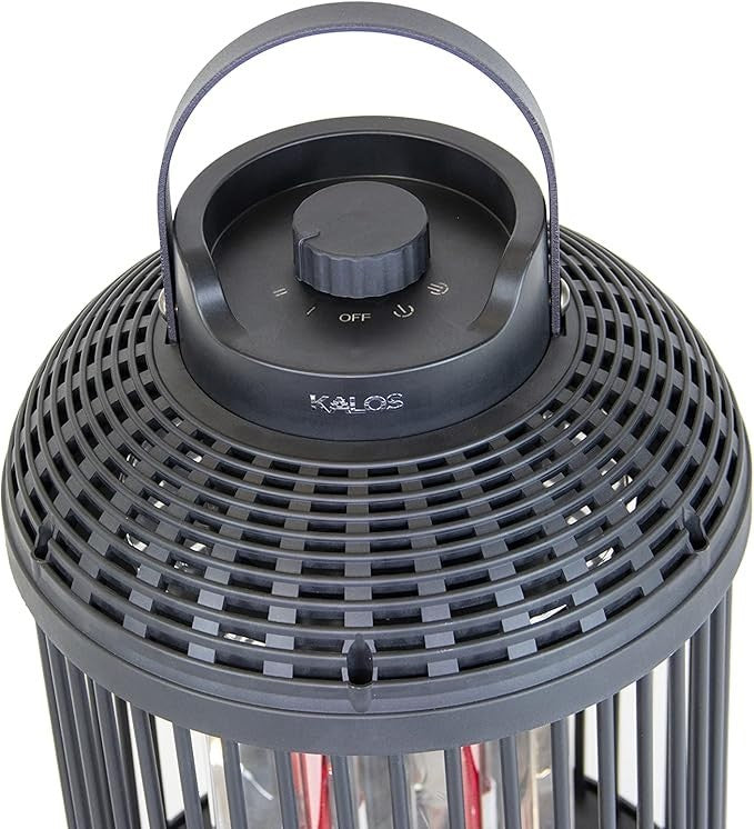Outdoor Electric Patio Heater Lantern – 2 Heat Settings, Safety Tilt