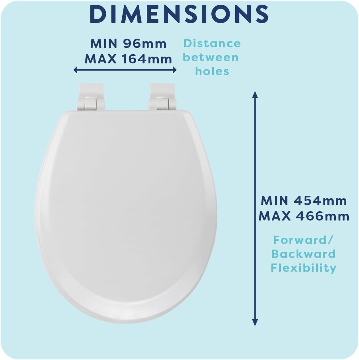 Carron Wooden Toilet Seat White Oval Soft Close Antibacterial Hinges