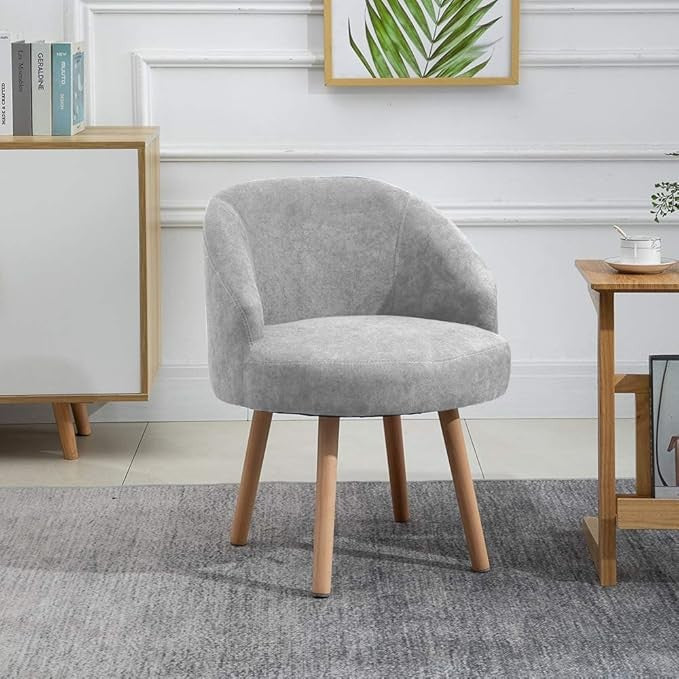 Set of 2 Grey Accent Tub Chairs Small Lounge Sofa Upholstered Fabric