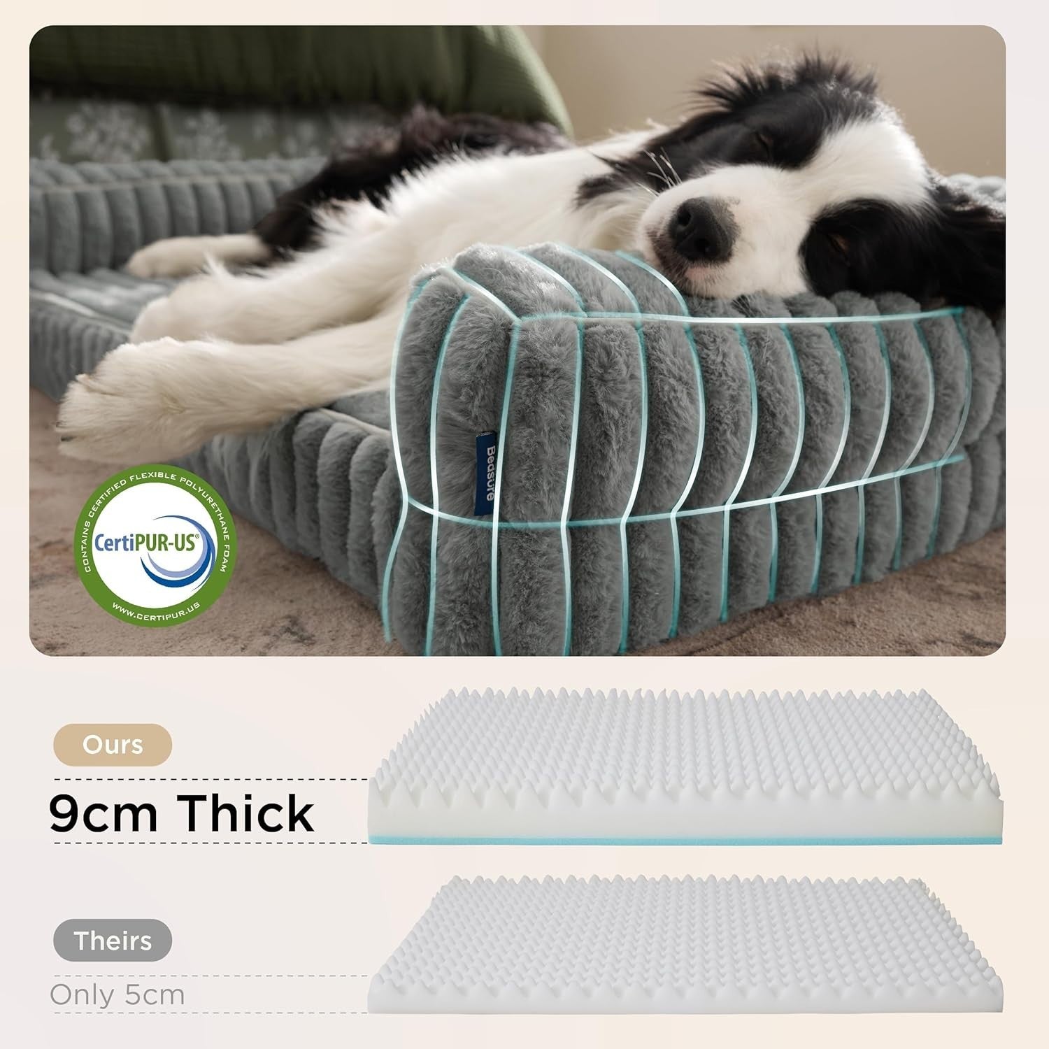 Orthopedic Memory Foam Dog Bed Sofa Large 89x64x18cm Waterproof