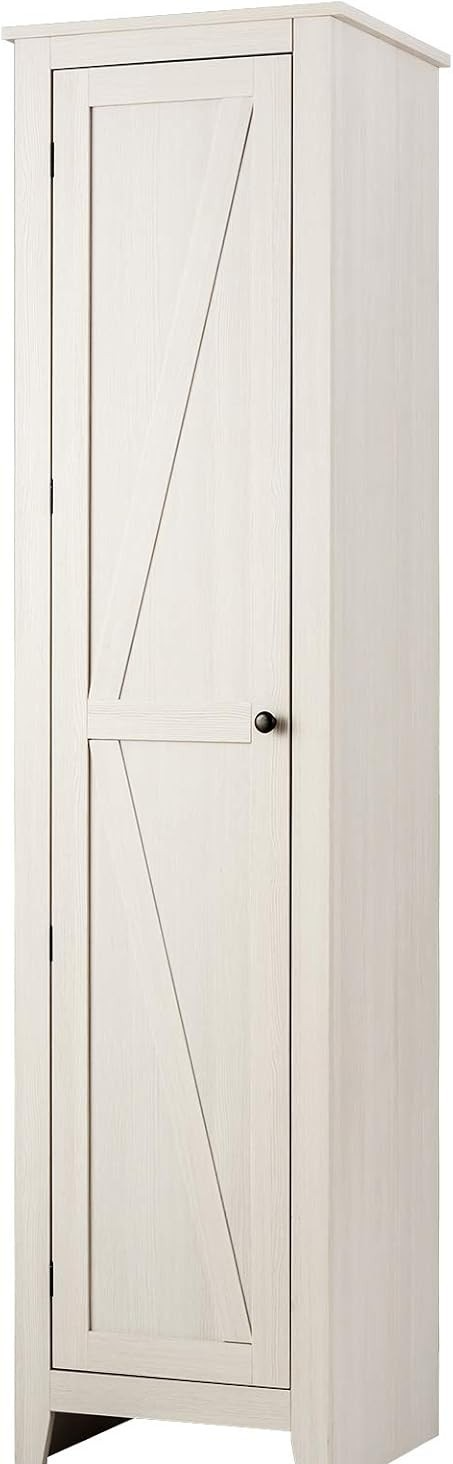 Tall Bathroom Storage Cabinet 4 Shelves, Narrow Wooden Cupboard 46x40x183cm