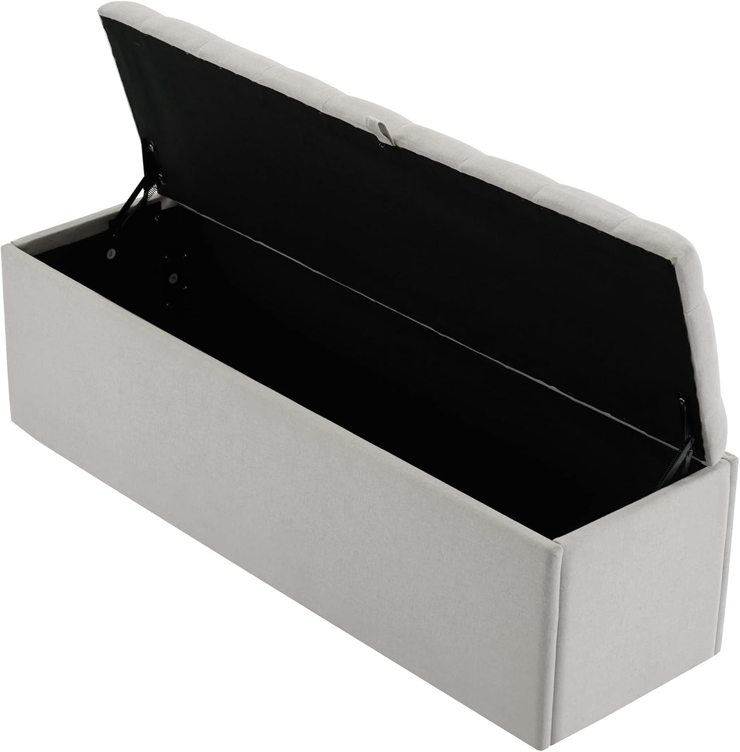 ModernLuxe Ottoman Storage Bench Upholstered Linen Footstool 135x41x42cm