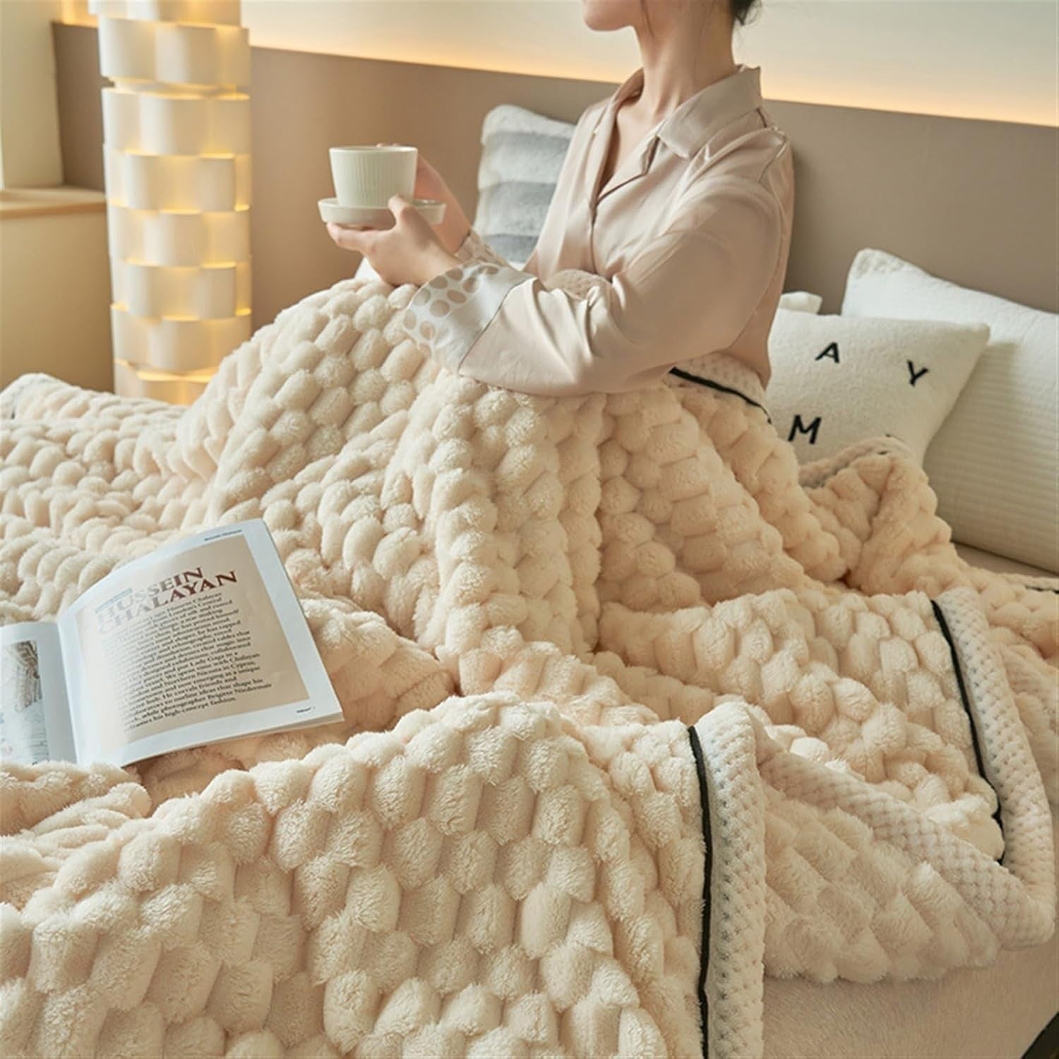 Purple Weighted Blanket 120x200 cm Soft Fleece for Sofa & Bed