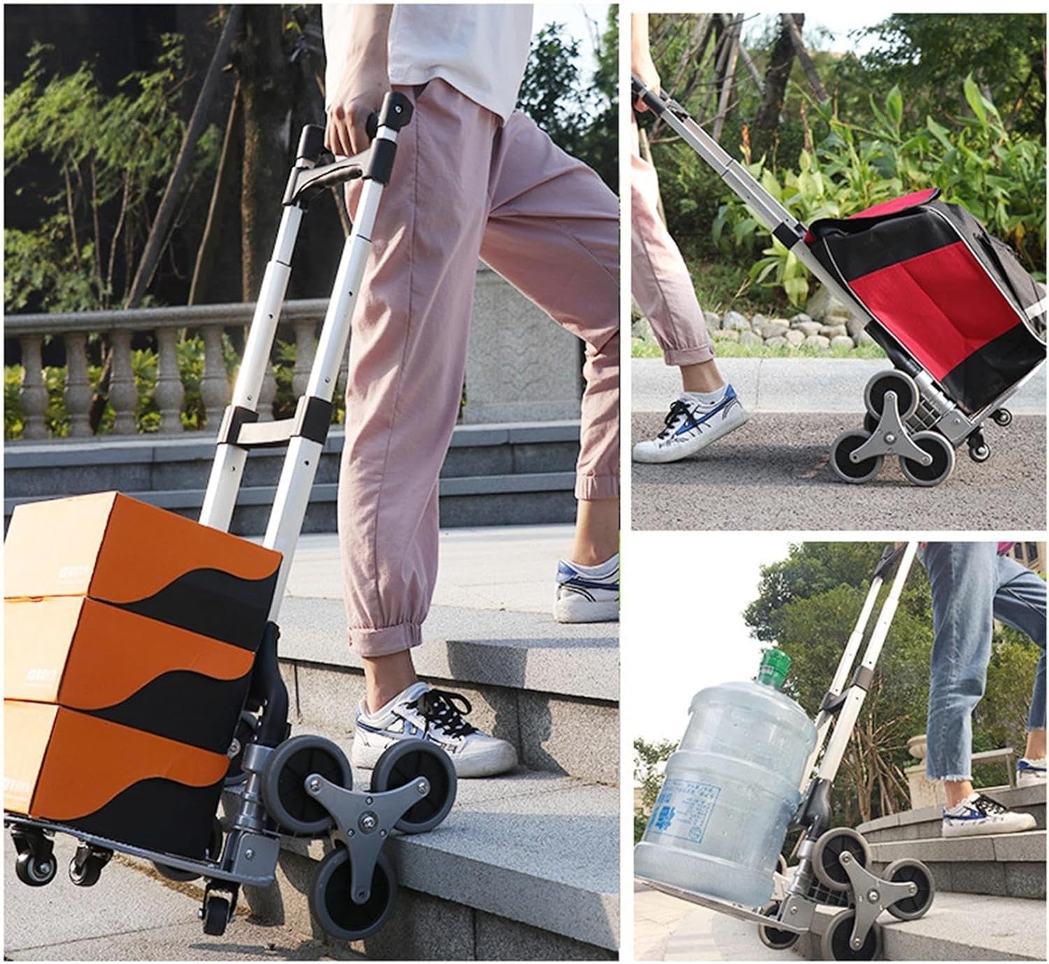 Aluminium Stair Climbing Sack Truck Folding Hand Trolley Adjustable Handle