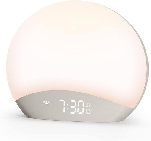 Sunrise Alarm Clock Wake Up Light White Noise Sound Machine Night Lamp