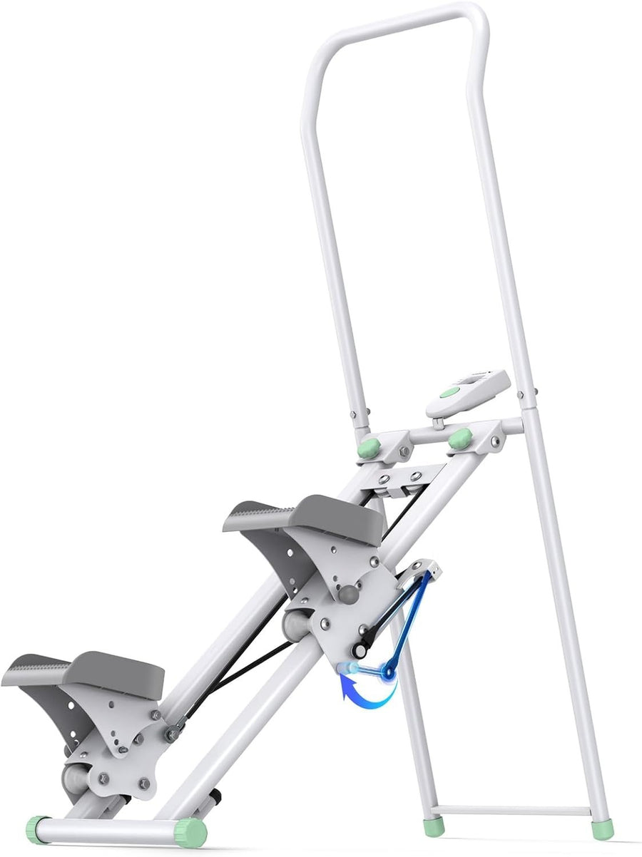Foldable Stair Climber w/ LCD Monitor, Adjustable Pedals & 2 Resistance Levels