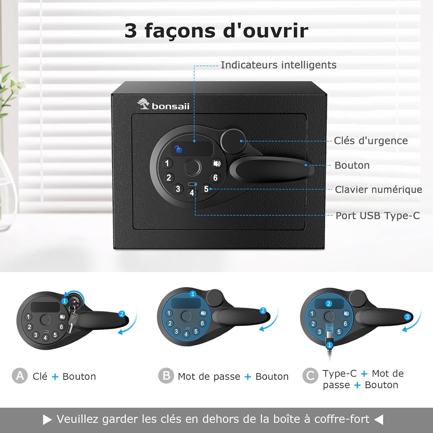6.6L Digital Safe Box Electronic Keypad Cash Jewellery Lock Safe