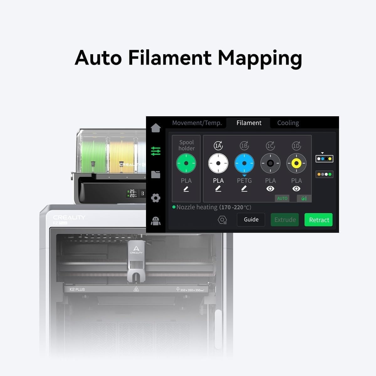 Multi Color 3D Printer 16 Color 600mm/s Auto Level Large Build