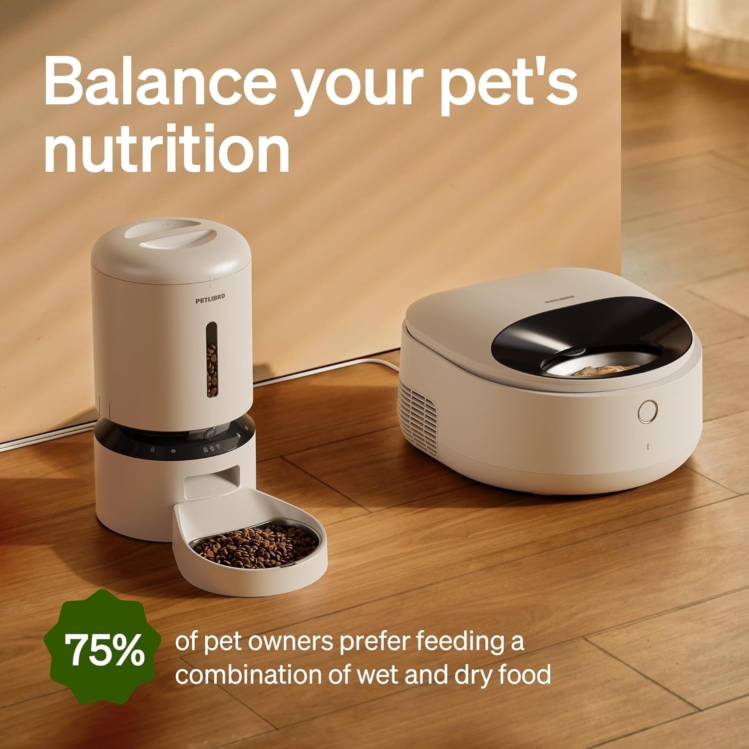 Refrigerated Wet Cat Feeder WiFi App Control 3 Meal Food Dispenser