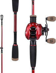 8.0:1 Baitcaster Rod Reel Combo 2.1m Carbon Fibre M/MH Set