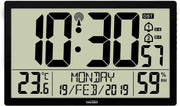 XXL Jumbo Silent Wall Clock Radio Controlled Temperature Humidity Display