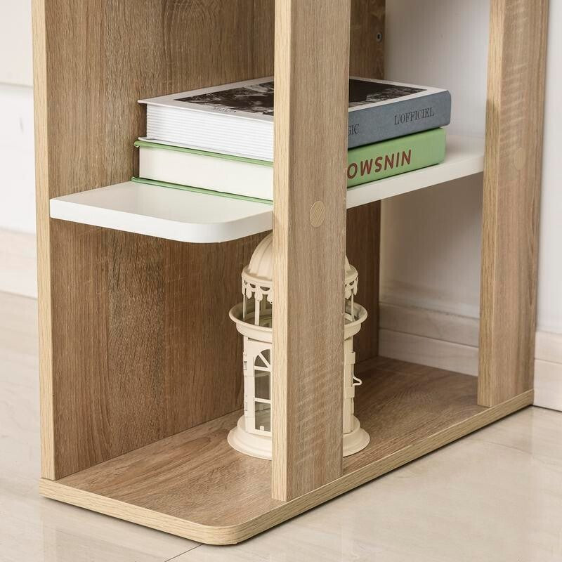 Work Desk with Shelves – Home Office Table 100cm Wide Study Desk White