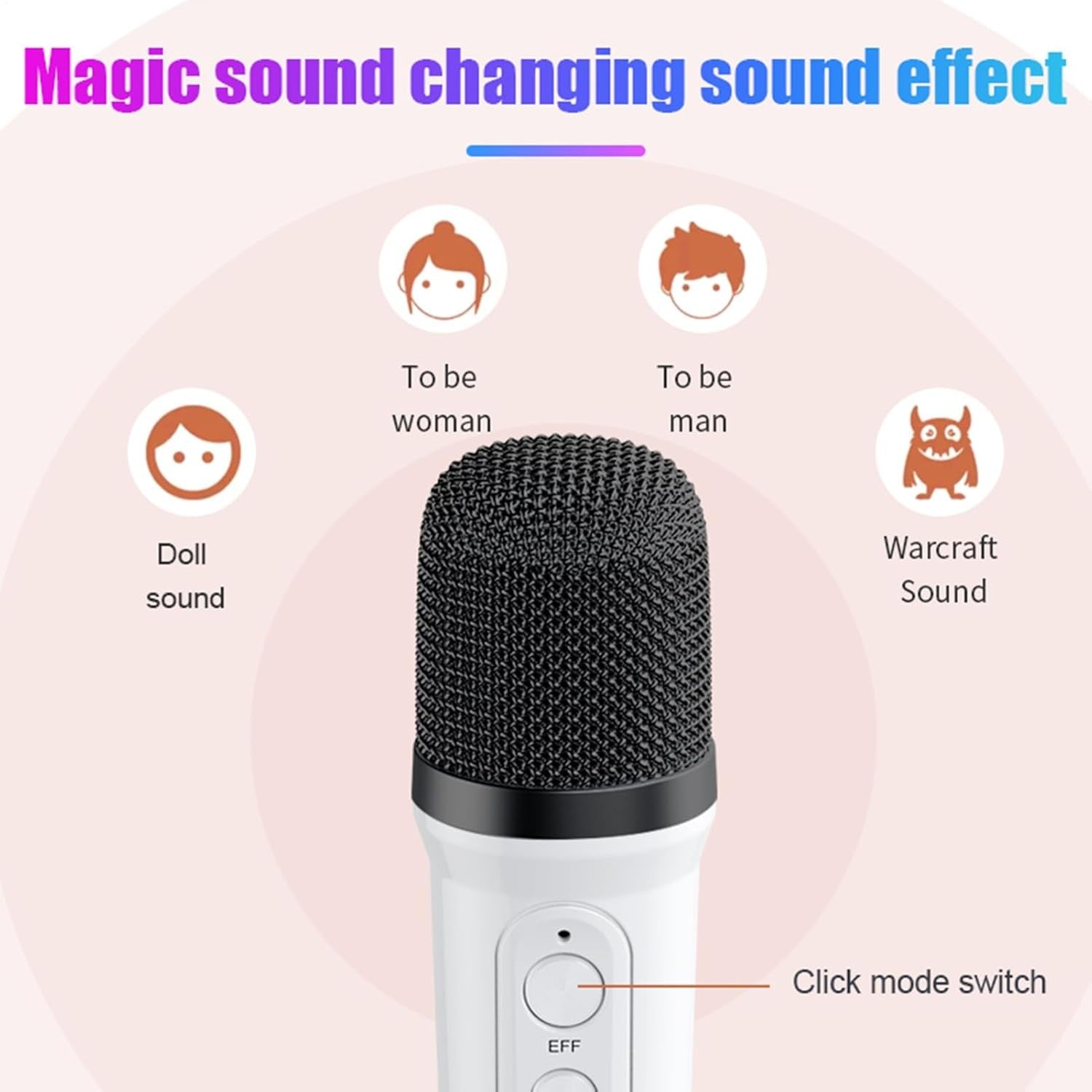 Portable Karaoke Machine with 2 Mics, RGB Light Effects & Bluetooth Speaker