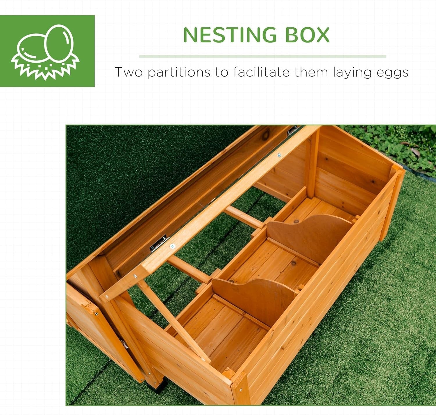 Large Wooden Chicken Coop & Run 150x100x96cm 8 Birds