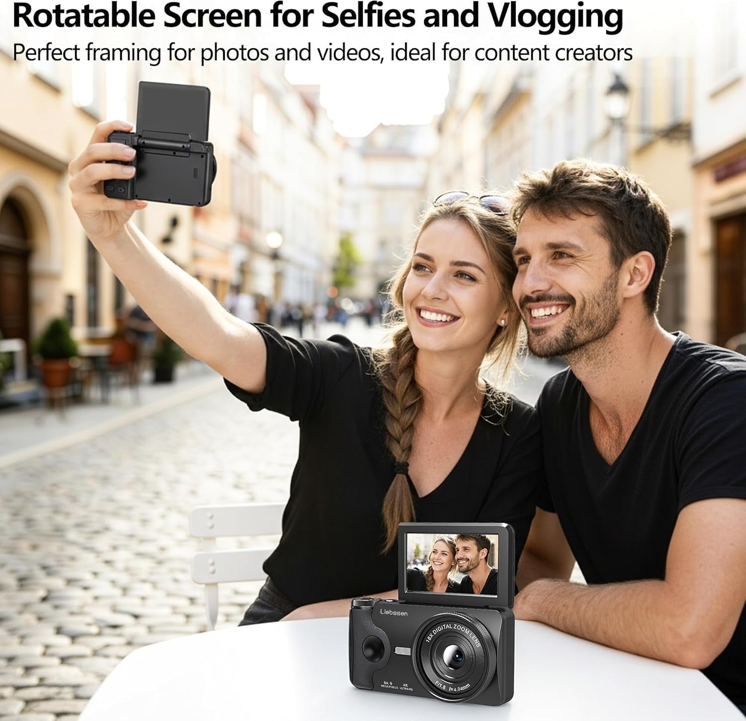 4K 64MP Digital Camera Flip Screen Autofocus Vlogging Camera 32GB Kit