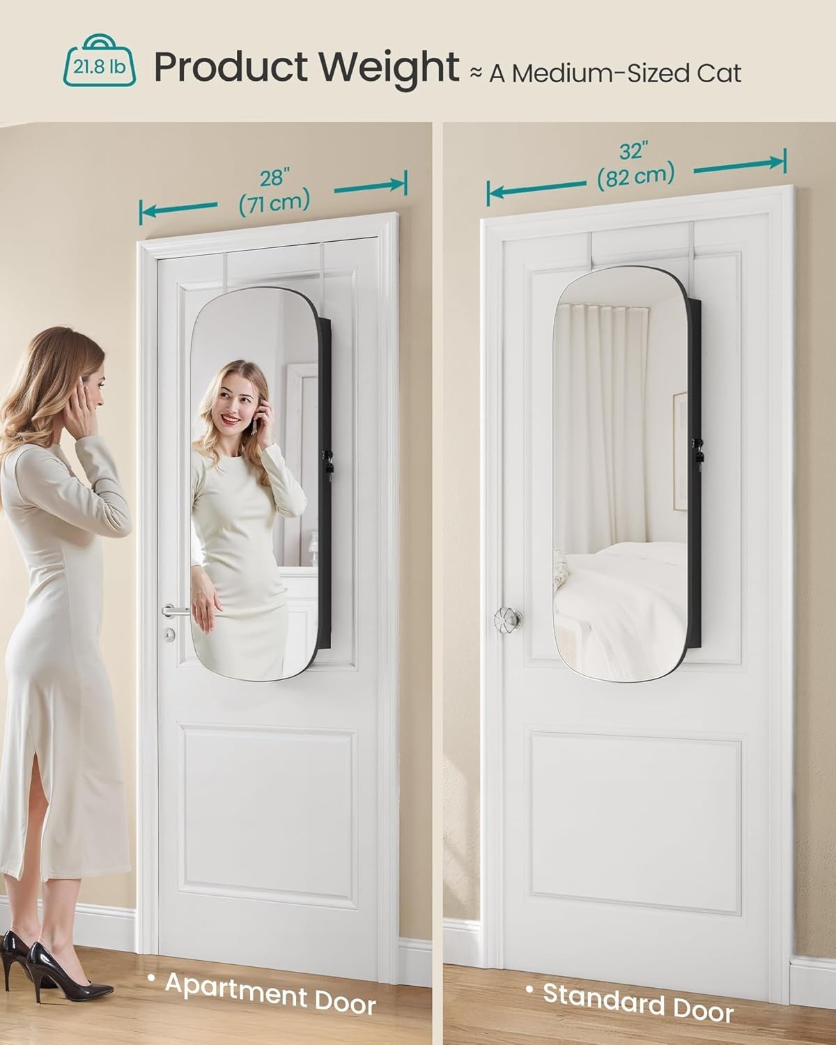 Black LED Wall Mounted Jewelry Cabinet Mirror Lockable Wide Storage