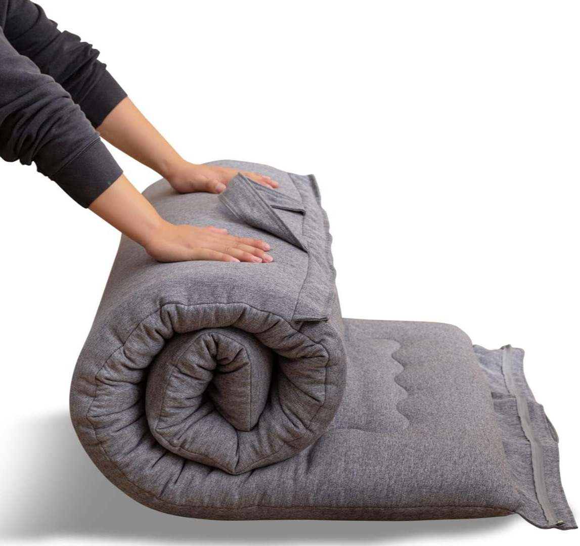 Foldable Floor Futon Mattress Single 10cm Thick Foam Bed Guest Camping