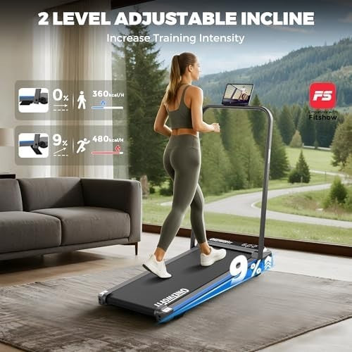 Under Desk Treadmill 9% Incline 4in1 Walking Running Machine 12kmh Quiet 150kg