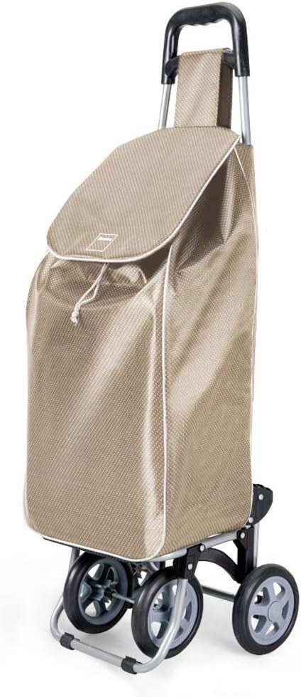 Durable Metal Shopping Trolley Lightweight Gold Finish Easy Use