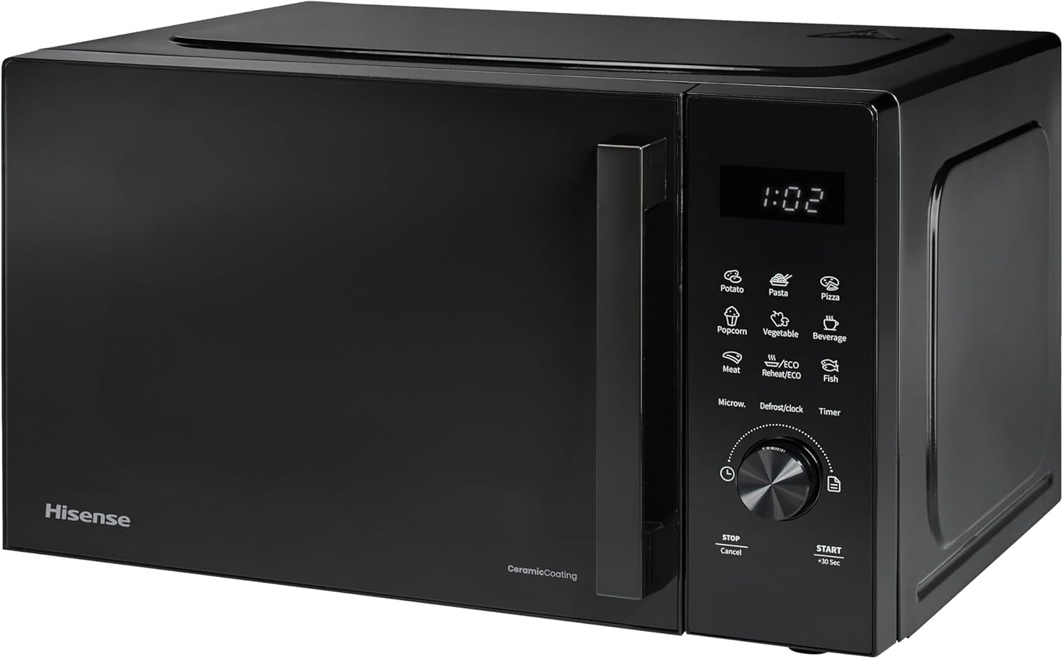 23L 800W Digital Microwave Black Auto Defrost Smart Cook