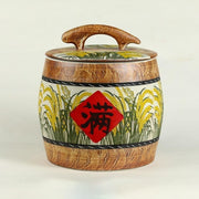 15KG Ceramic Rice Storage Bucket Airtight Grain Container