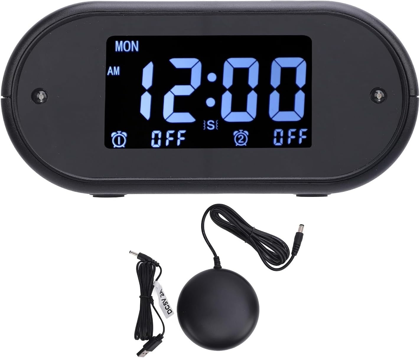 Vibrating Alarm Clock Bed Shaker Loud Dual Alarm Large Display Heavy Sleepers