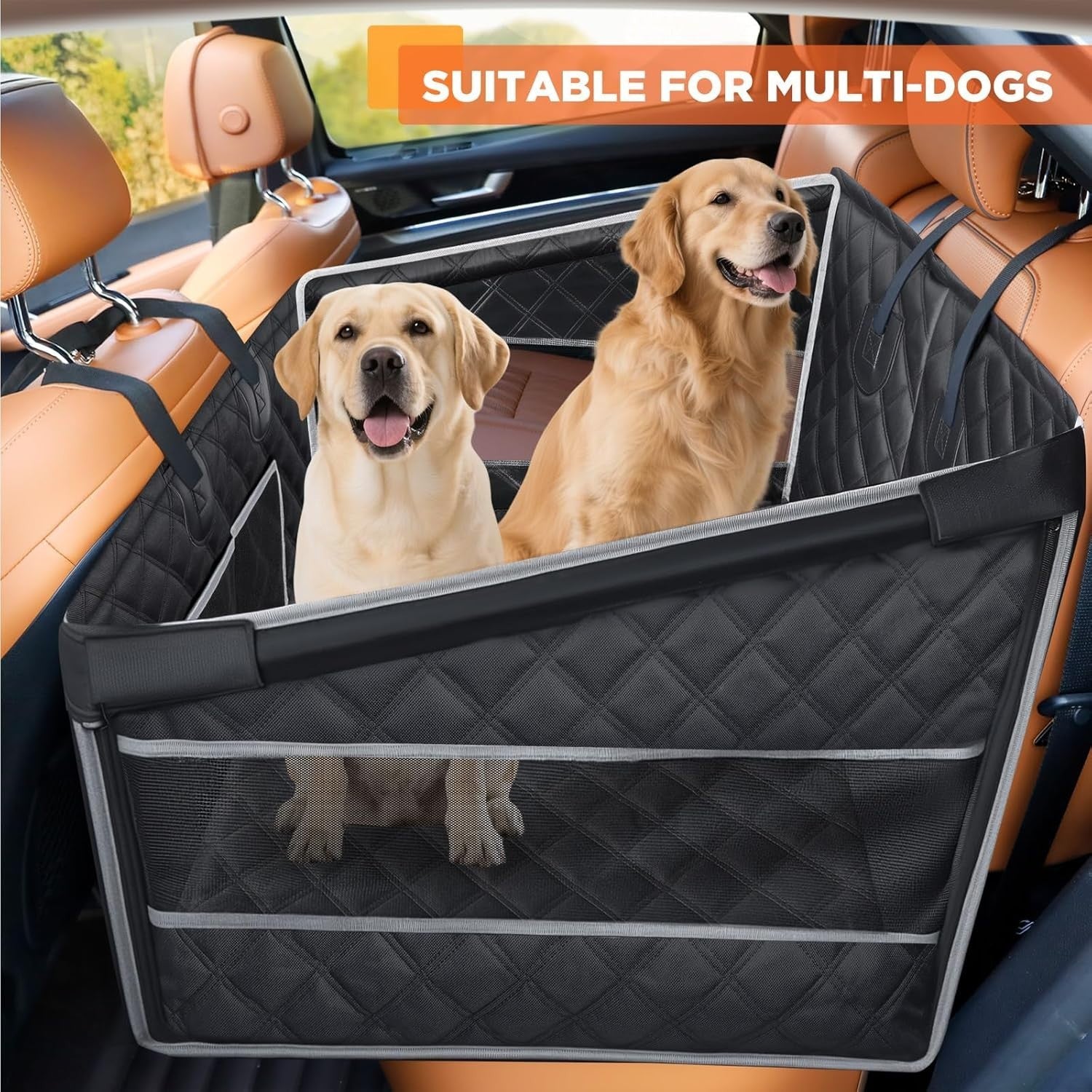 Large Dog Car Seat Extender Hard Bottom Waterproof Hammock SUV Truck